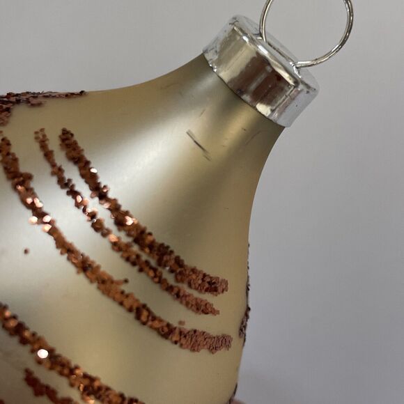 Set 6 Vintage Teardrop Blown‎ Glass Ornaments Glitter Old Worlde Christmas READ - Picture 9 of 11